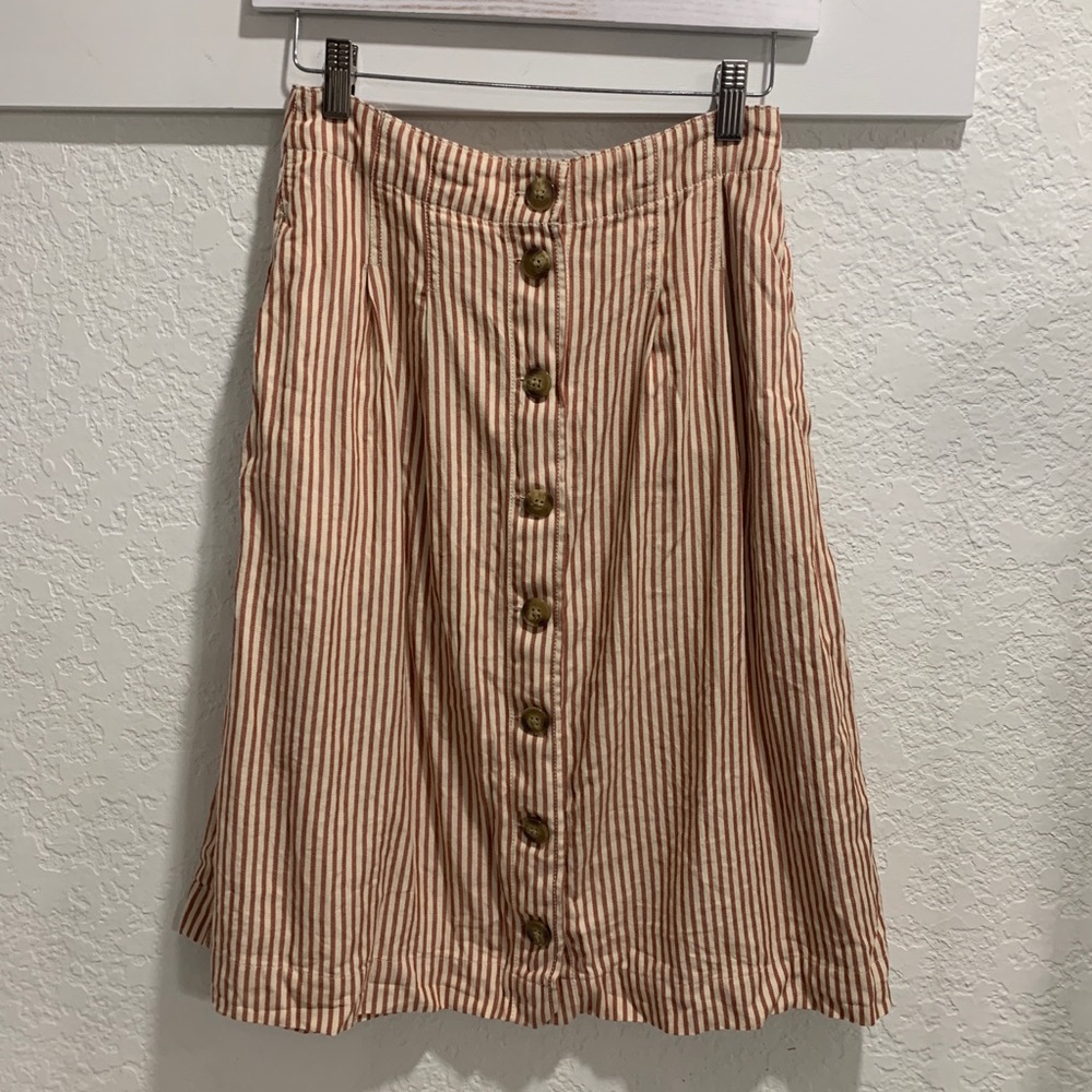 Madewell Striped Midi Skirt
